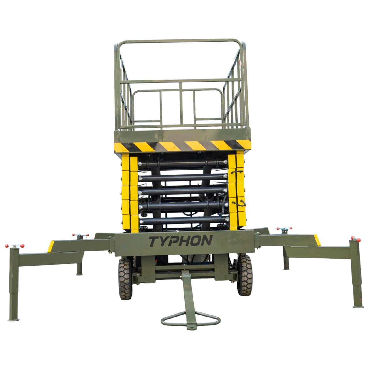 TYPHON xFlex-4065W Walk-Behind Scissor Lift 2.7 Ton with Assisted Walking, Manual outriggers of 40 ft lifting Height & 110V Electric