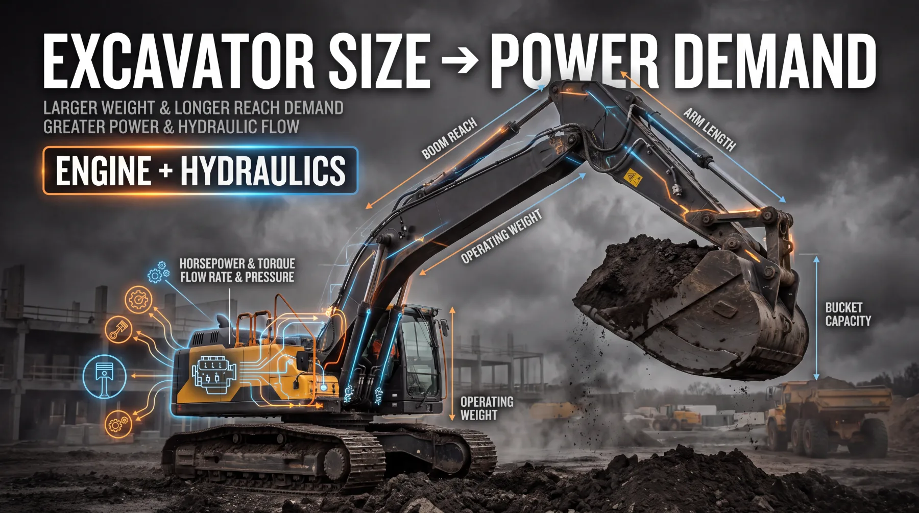 How Excavator Dimensions Influence Engine and Hydraulic Requirements